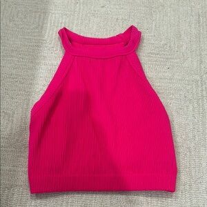 Aerie Pink Fitted Crop Tank Top